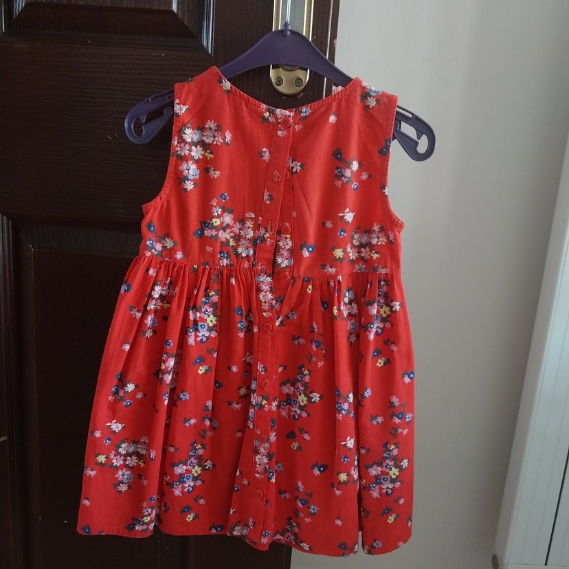 Lc Waikiki Kız Çocuk Kırmızı Çiçekli Elbise - Görsel 3
