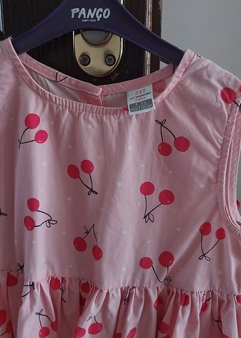 Pembe Baskılı Askısız Kız Elbisesi - Görsel 2
