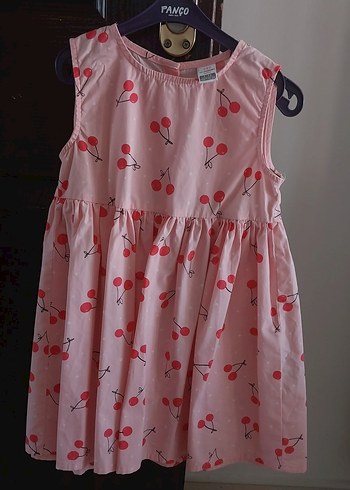 Pembe Baskılı Askısız Kız Elbisesi - Görsel 4