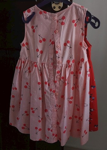 Pembe Baskılı Askısız Kız Elbisesi - Görsel 3