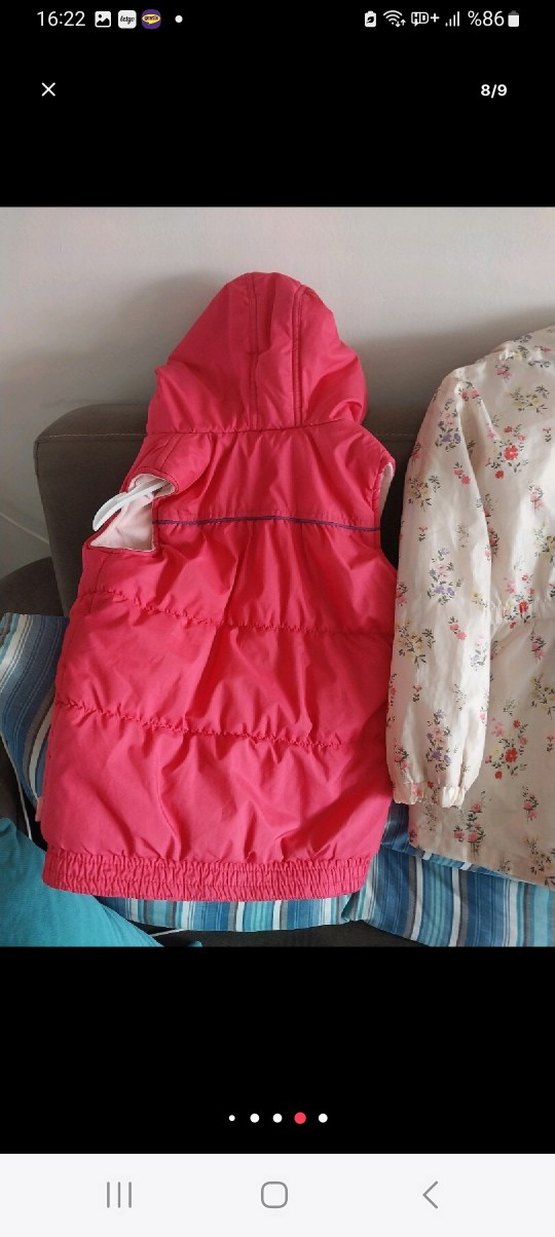 Kız Çocuk Pembe  Kapüşonlu Şişme Yelek 5_6 yaş - Görsel 3