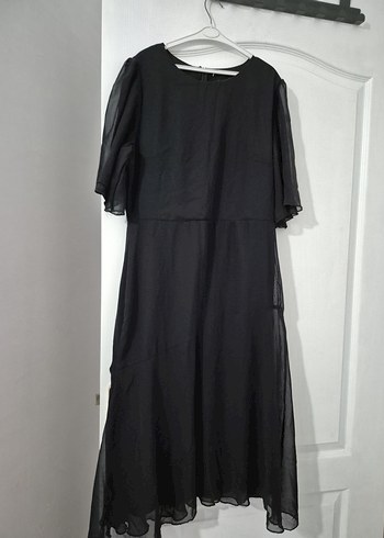 Siyah Uzun Drapeli Gotik Kadın Elbise