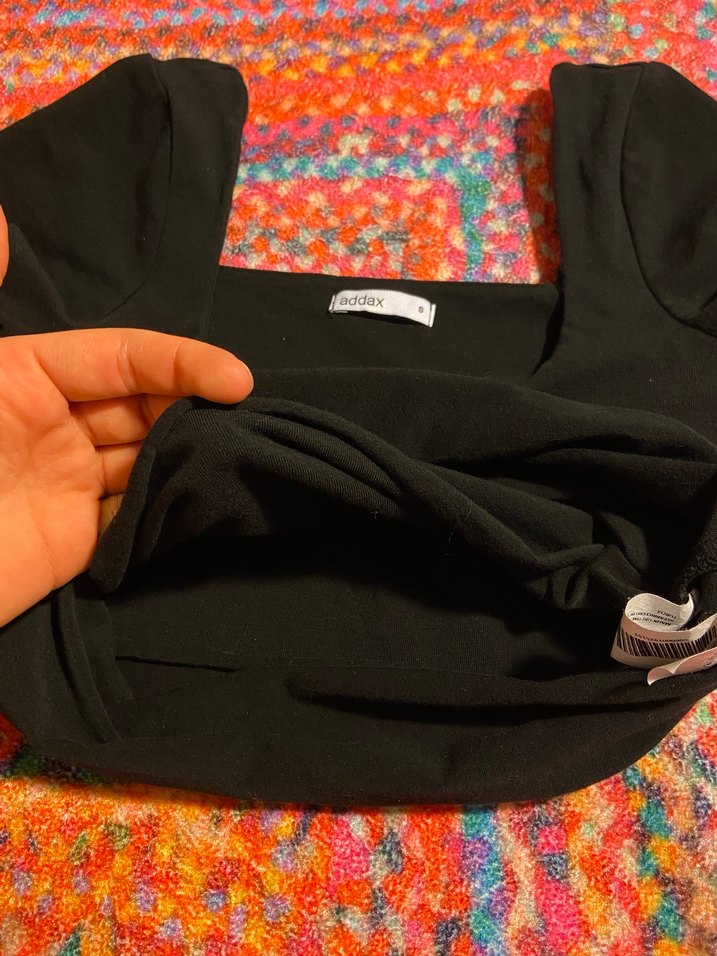 ADDAX Kadın göğüs kısmı astarlı kare yaka crop top - Görsel 3