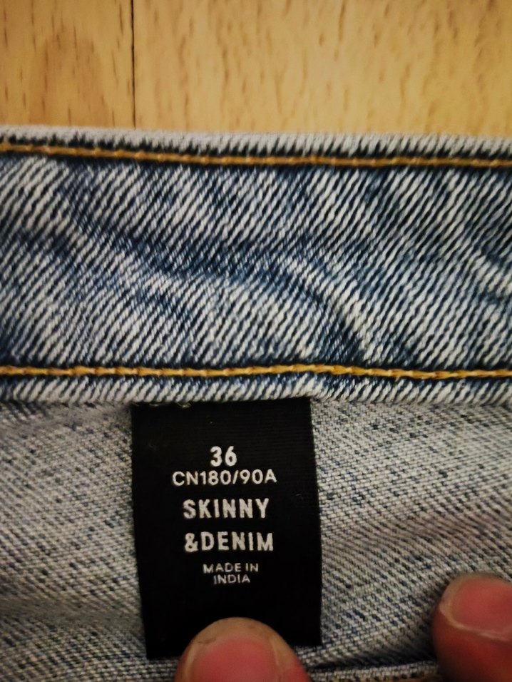 buz mavi erkek Bol Kesim Yırtık Kot Pantolon - Görsel 2