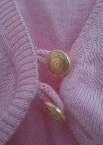 polo marka Kız Çocuk Pembe Kısa Kollu Triko Bolero - Görsel 4