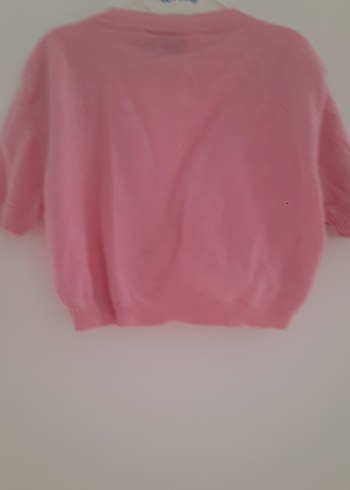 polo marka Kız Çocuk Pembe Kısa Kollu Triko Bolero - Görsel 5