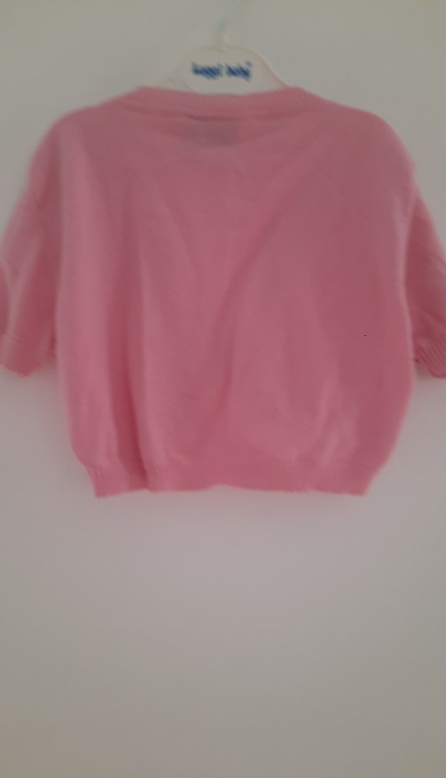 polo marka Kız Çocuk Pembe Kısa Kollu Triko Bolero - Görsel 5