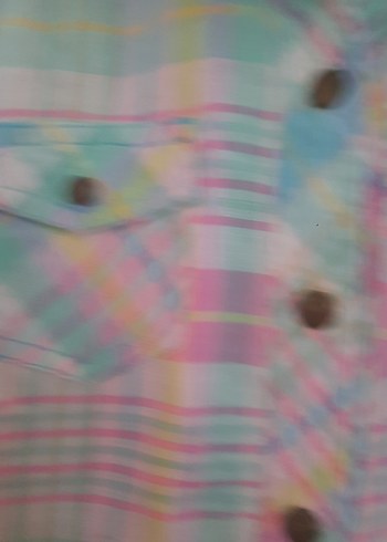 kız çocuk  uzun kollu mavirenkli çizgili gömlek - Görsel 2