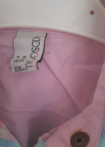 kız çocuk  uzun kollu mavirenkli çizgili gömlek - Görsel 4