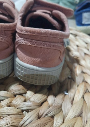 pembe cırt cırtlı kız çocuk ayakkabı kot kumaştan - Görsel 2