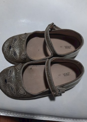 ZARA Tokalı Gri Leopar Desenli Kız Babet - Görsel 3