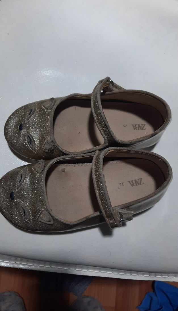 ZARA Tokalı Gri Leopar Desenli Kız Babet - Görsel 3