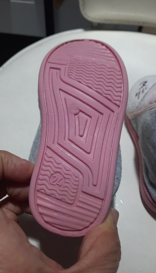 Kız Çocuk Pembe Gri Nakışlı Sıcak Ev Terliği - Görsel 4