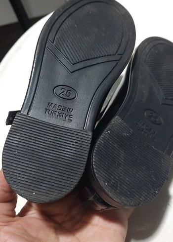 HM Kız Çocuk Siyah Rugan Babet Ayakkabı - Görsel 3