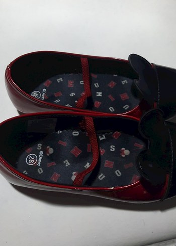 LCW  mini maus disney Kız Çocuk Kırmızı Lastik Tokalı Babet - Görsel 2