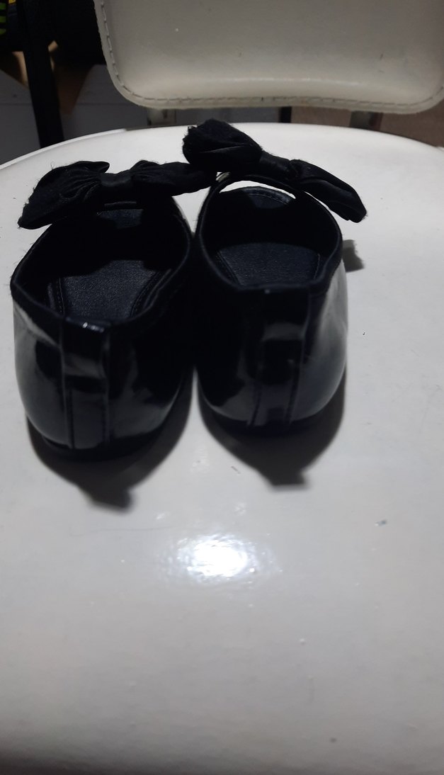 HM Siyah Fiyonk Detaylı Gotik Kadın Dolgu Topuklu Ayakkabı - Görsel 5