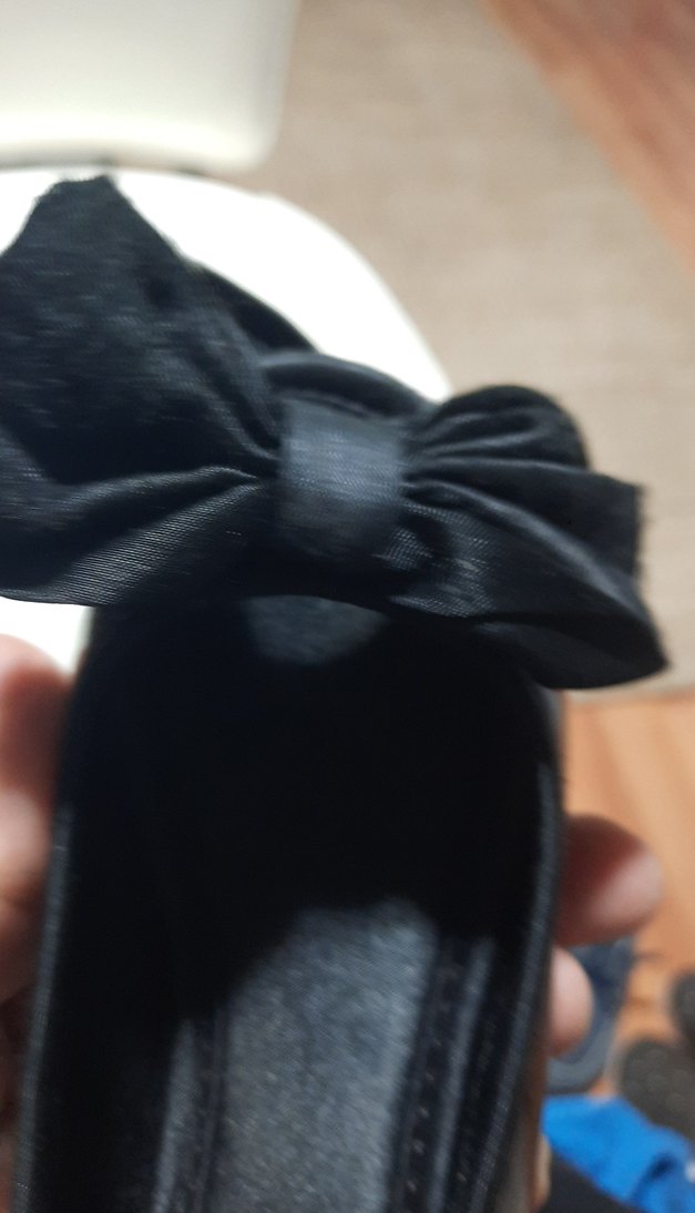 HM Siyah Fiyonk Detaylı Gotik Kadın Dolgu Topuklu Ayakkabı - Görsel 3