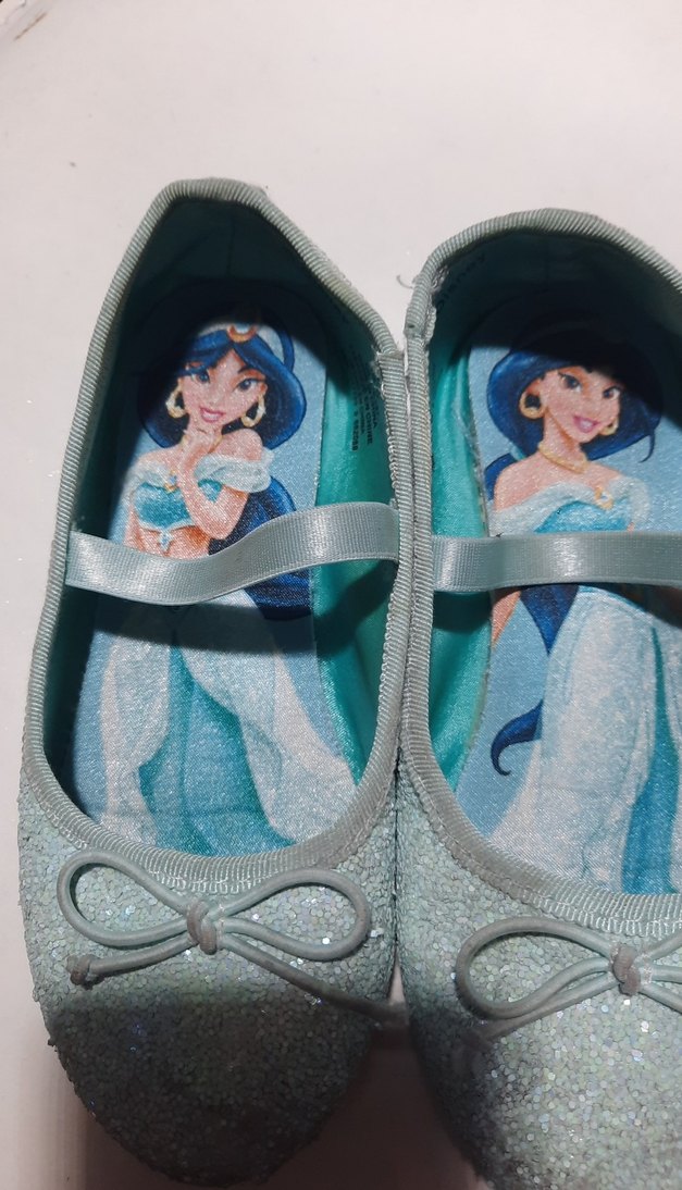 DİSNEY simli Parlak Mavi Kız Çocuk Babet Ayakkabı - Görsel 2