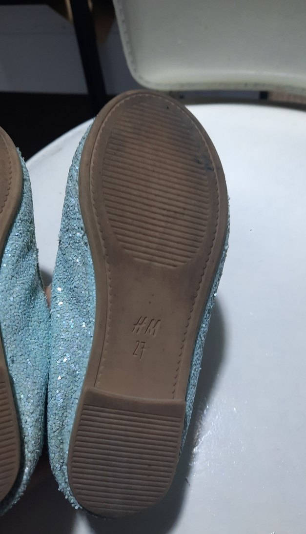 DİSNEY simli Parlak Mavi Kız Çocuk Babet Ayakkabı - Görsel 4