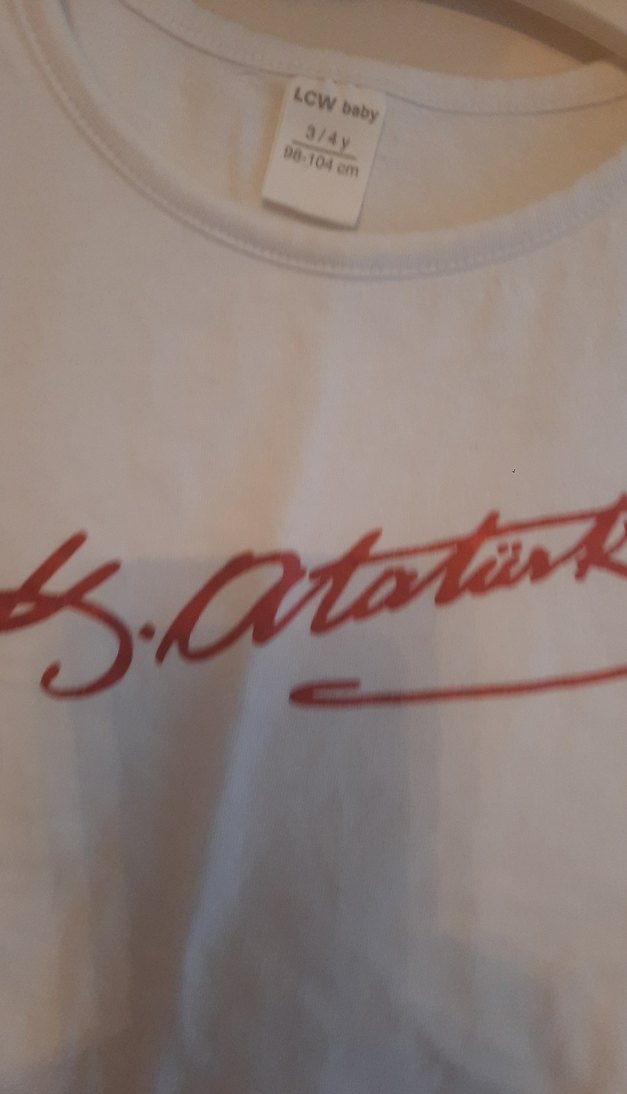 Atatürk baskılı beyaz tişort - Görsel 2