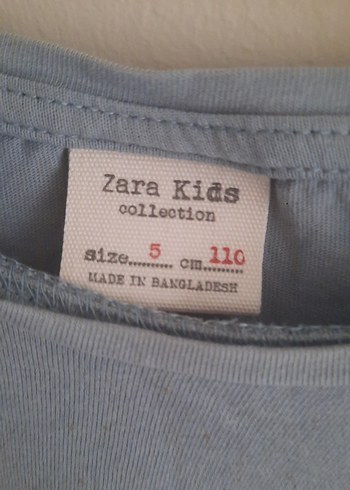 Uzun Kollu Kuş Baskılı Gri Kız Tişörtü - Görsel 4