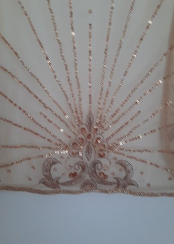 Bej pul işlemeli mango Kadın Bluz bolero mini ceket abiye - Görsel 6