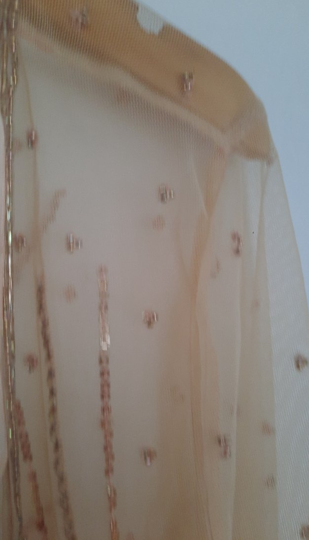 Bej pul işlemeli mango Kadın Bluz bolero mini ceket abiye - Görsel 5