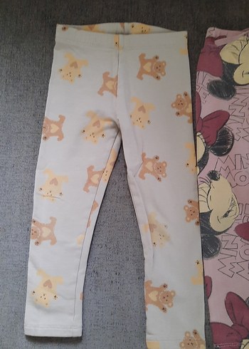 Zara ve lcw marka kız çocuk Kız Çocuk Pamuklu Baskılı Tayt Seti - Görsel 4