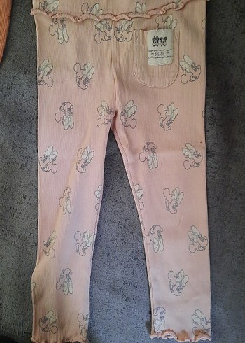 Zara ve lcw marka kız çocuk Kız Çocuk Pamuklu Baskılı Tayt Seti - Görsel 9