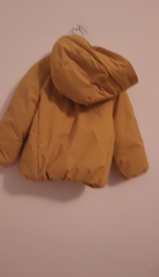 zara marka 3/4 yaş Kapüşonlu, Fermuarlı Erkek Çocuk  sarı Mont - Görsel 3