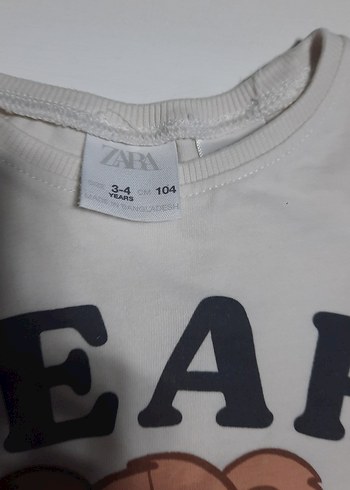 Zara 3/4 yaş koyu Gri Uzun Kollu Kız Tişörtü Bear Crewt 2 tane - Görsel 7