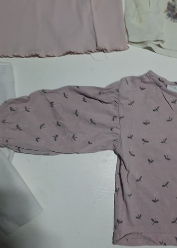 4adet zara Kız Çocuk Uzun Kollu Pamuklu Tişört tane 65tl - Görsel 3