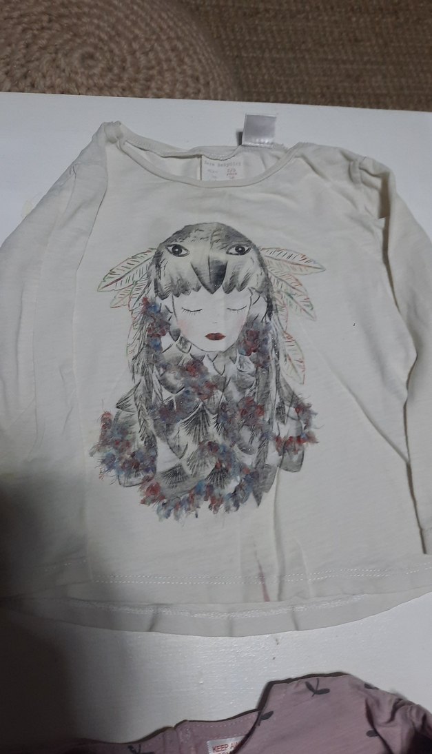 4adet zara Kız Çocuk Uzun Kollu Pamuklu Tişört tane 65tl - Görsel 5