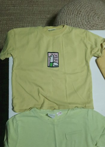 5 adet zara marka tşortlar tek 55 tlSarı Uzun Kollu Erkek Tişört - Görsel 7