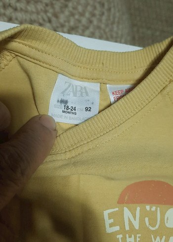 5 adet zara marka tşortlar tek 55 tlSarı Uzun Kollu Erkek Tişört - Görsel 2