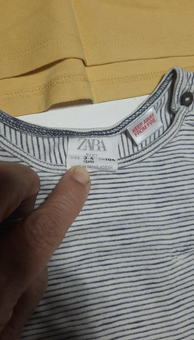 5 adet zara marka tşortlar tek 55 tlSarı Uzun Kollu Erkek Tişört - Görsel 5