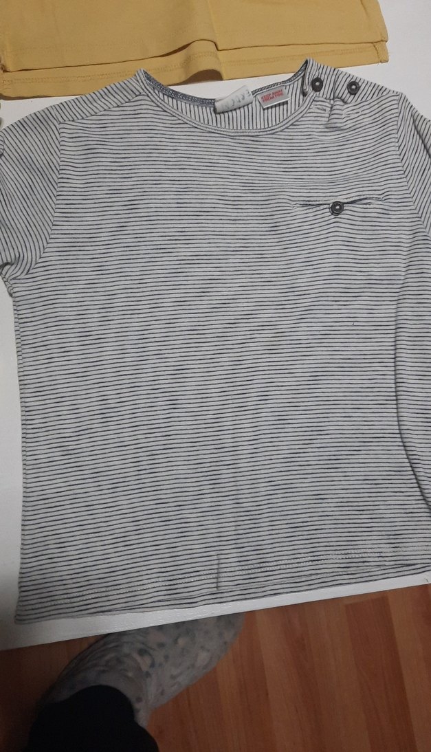 5 adet zara marka tşortlar tek 55 tlSarı Uzun Kollu Erkek Tişört - Görsel 4