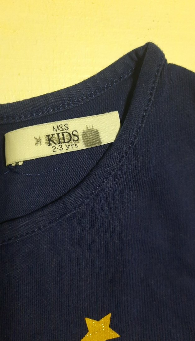 4adet tşort Kız Çocuk Mavi Simli Uzun Kollu Tişört tane 60 tl - Görsel 2