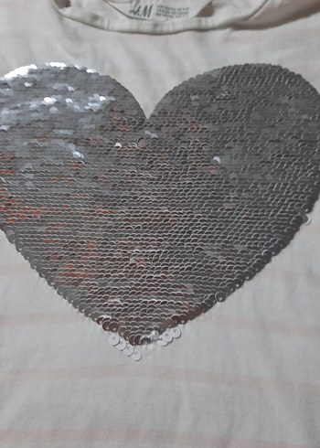 HM Kız 4/6 yaş Çocuk Gri Payetli Uzun Kollu Tişört - Görsel 2