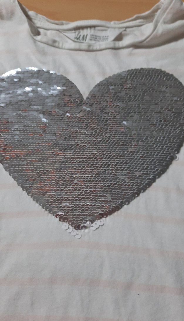 HM Kız 4/6 yaş Çocuk Gri Payetli Uzun Kollu Tişört - Görsel 2