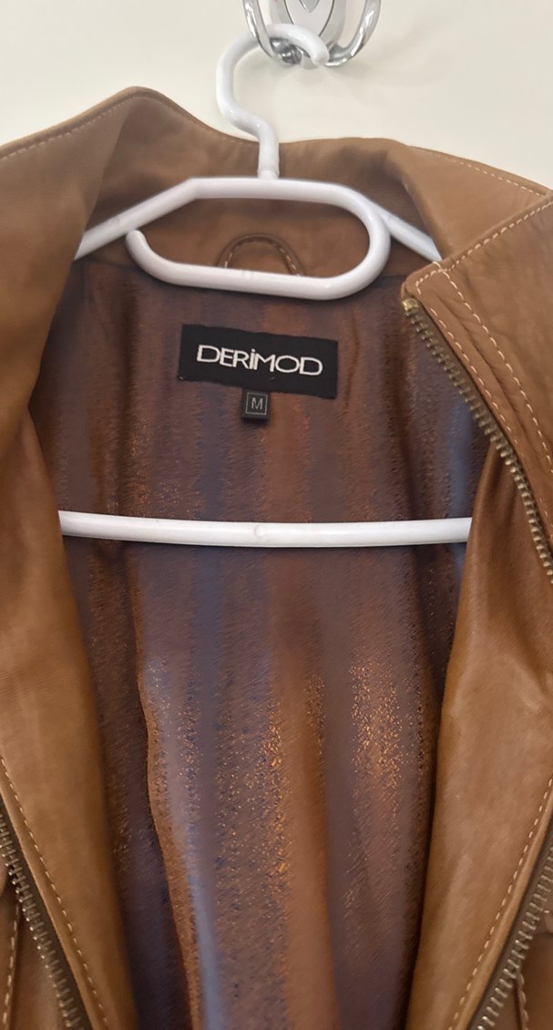 Kahverengi Kürklü Deri Ceket - Görsel 2