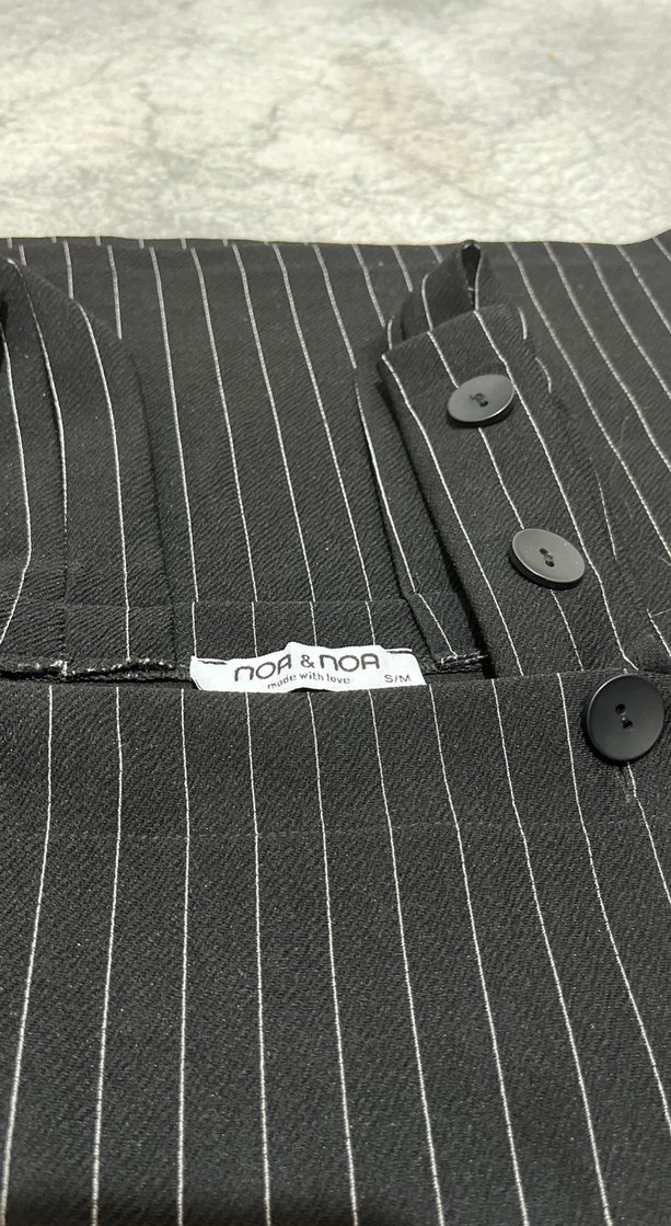 Siyah Çizgili Jean Mini Elbise - Görsel 4