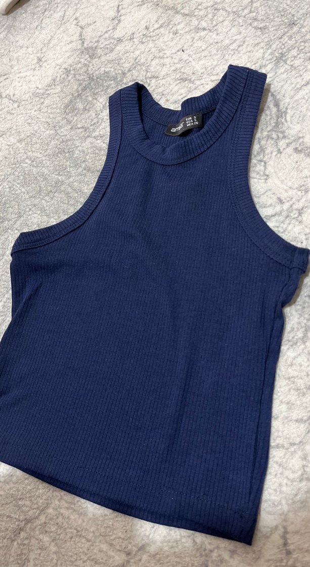 Kadın Lacivert Yüksek Yakalı Triko Atlet - Görsel 4