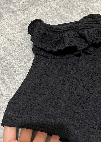 Tek omuz şık crop - Görsel 5