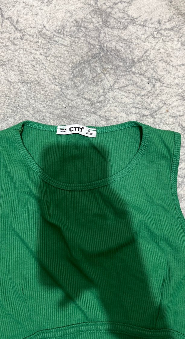 Yeşil Atlet Crop Top - Görsel 3