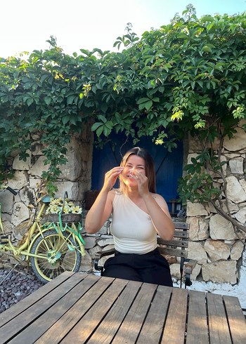 Beyaz Straplez Mini Pamuklu Elbise - Görsel 2