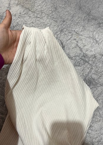 Beyaz Straplez Mini Pamuklu Elbise - Görsel 4