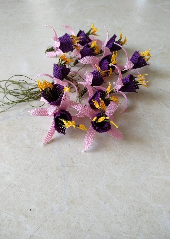 İğne oyası küpeli model - Görsel 2