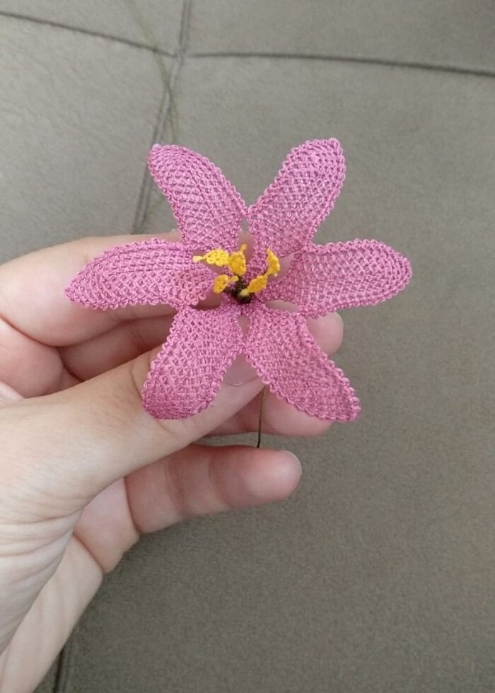 İğne oyası zambak modeli - Görsel 2