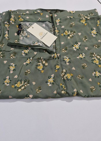 Yeşil Çiçek Desenli Bohem Midi Etek - Görsel 4